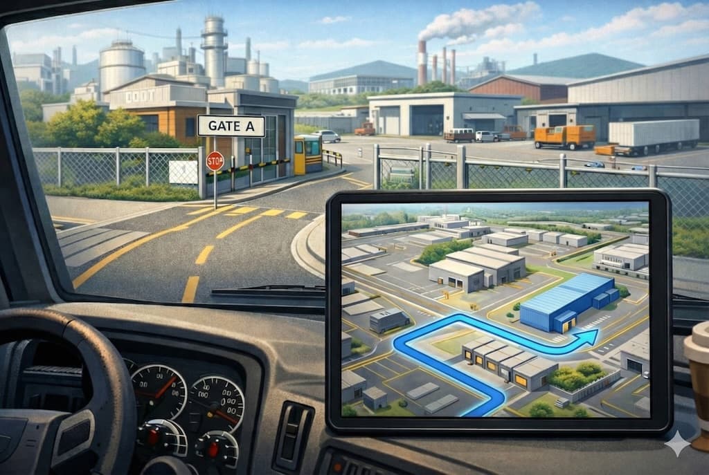 EasyLeft driver navigation interface showing precise route